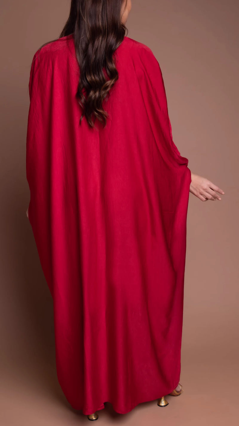 CIMRIN CAPE DRESS - RED